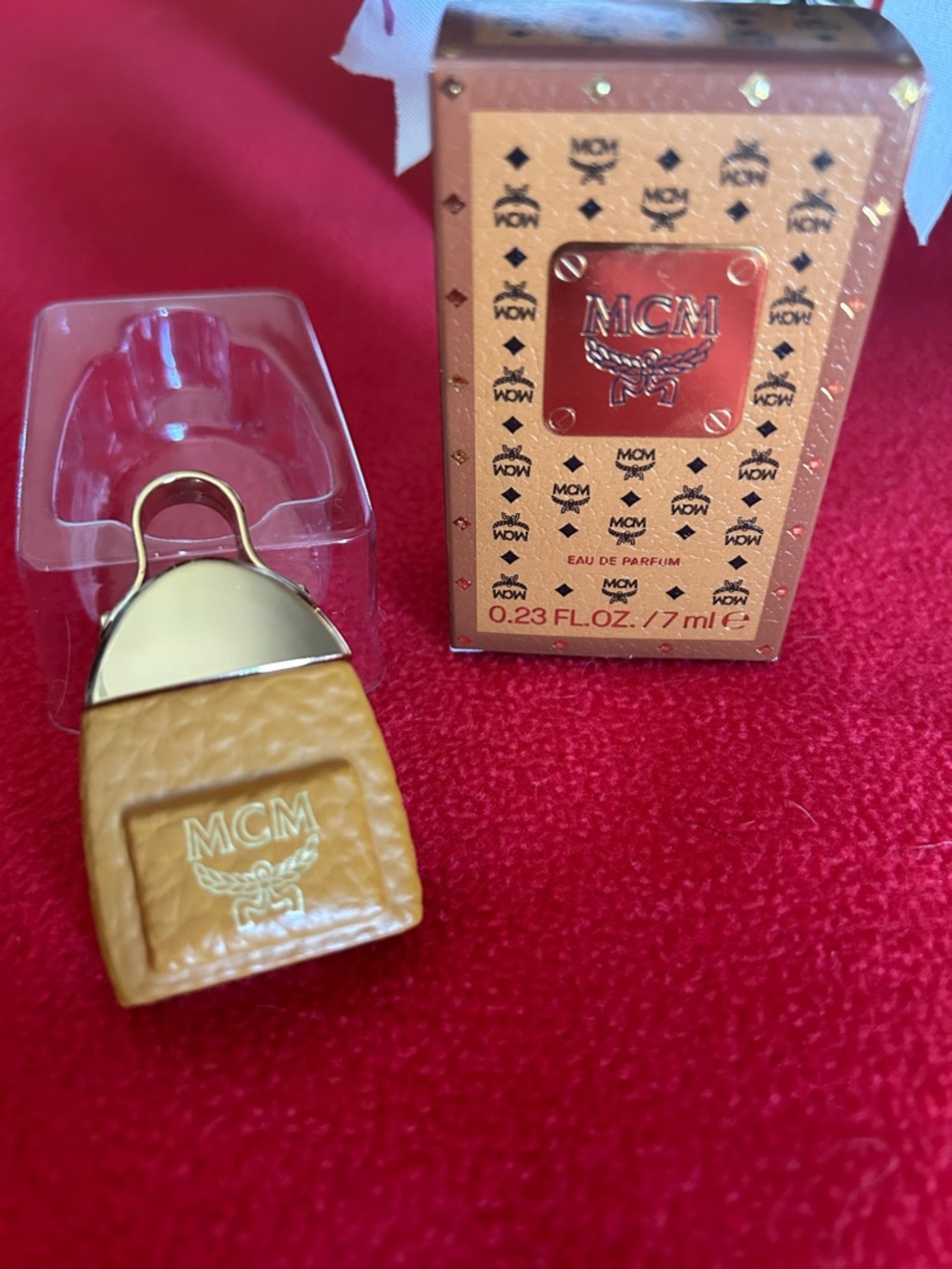 MCM Gold and Yellow Mini Eau de Parfum with Leather Keychain Bottle - Picture 3 of 12